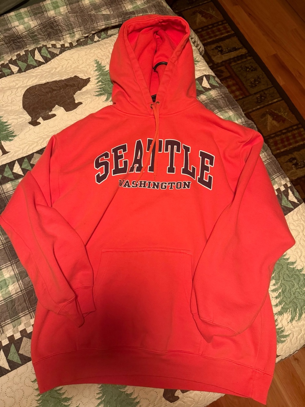 Seattle Washington Orange Hooded Sweatshirt